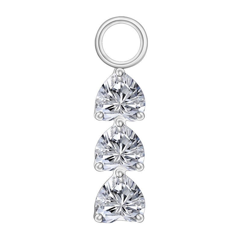 Charms pendant titane triple coeur 3 mm | iTC