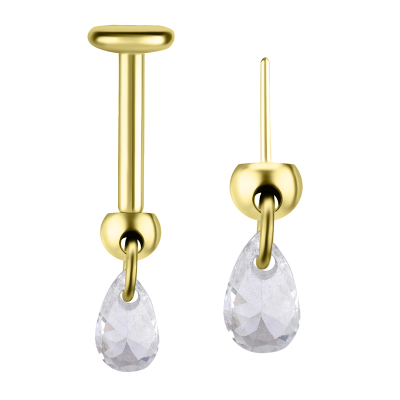 Accessoire Titane ASTM F136 pvd gold threadless 0,5mm helix caché goutte | iTC