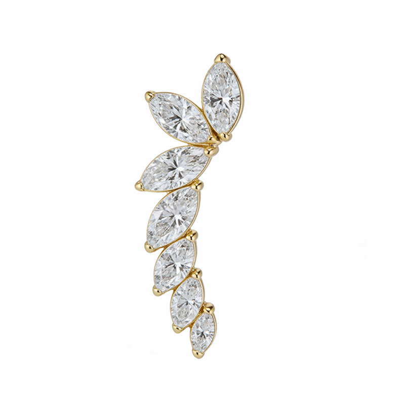 Accessoire interne Titane ASTM F136 PVD Gold 0.9mm motif feuille sertie | iTC
