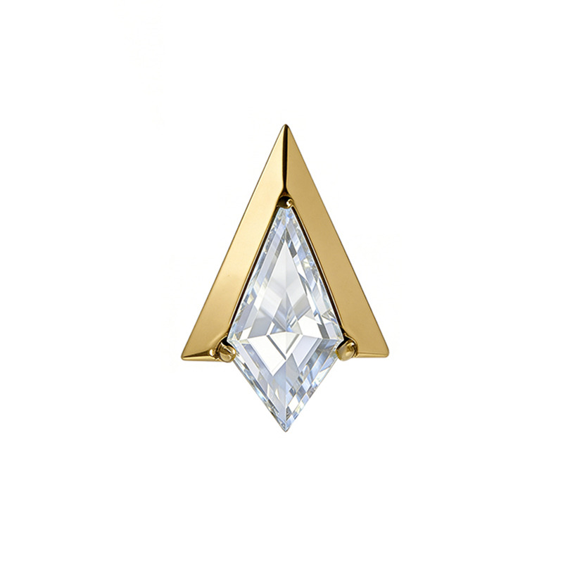 Accessoire interne Titane ASTM F136 pvd gold0.9 mm motif pyramidale serti | iTC
