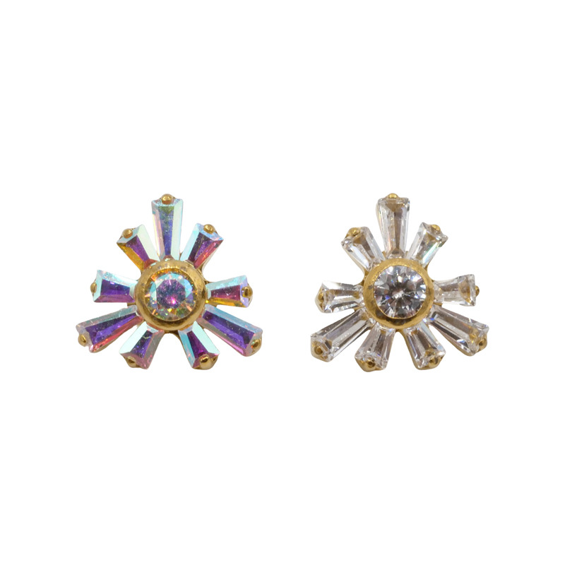 Accessoire interne Titane ASTM F136 pvd gold 0.9 mm motif floral | iTC