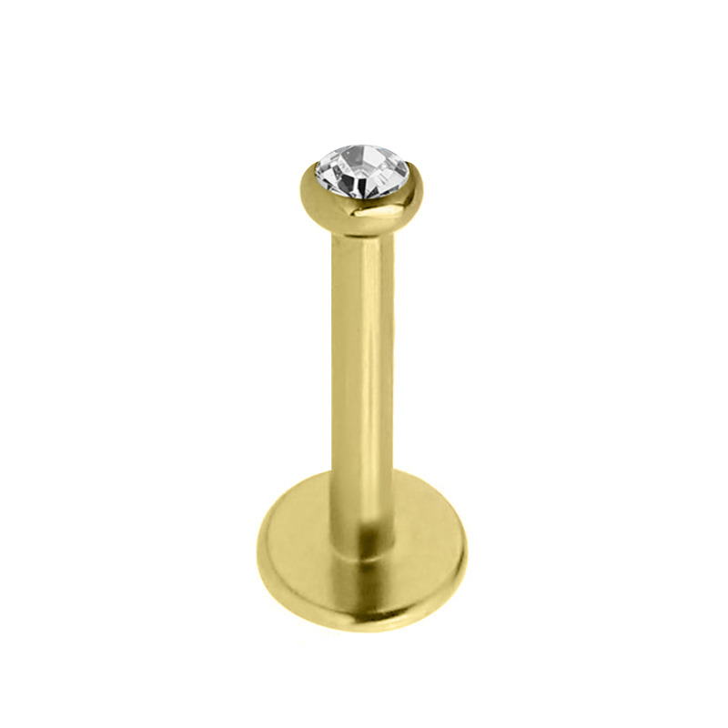 Labret PVD Gold Interne Stérile à Strass | Itc