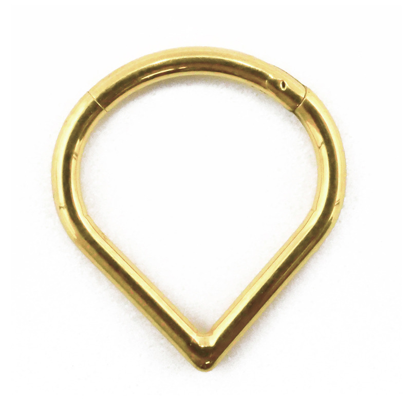 Anneau Charnière Titane PVD Gold Stérile motif Goutte | Itc
