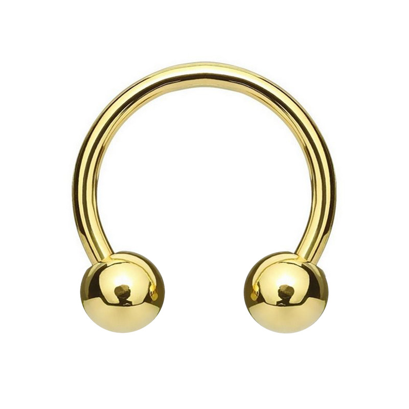 Fer à Cheval Titane PVD Gold Interne Stérile à Boules 3 mm | Itc