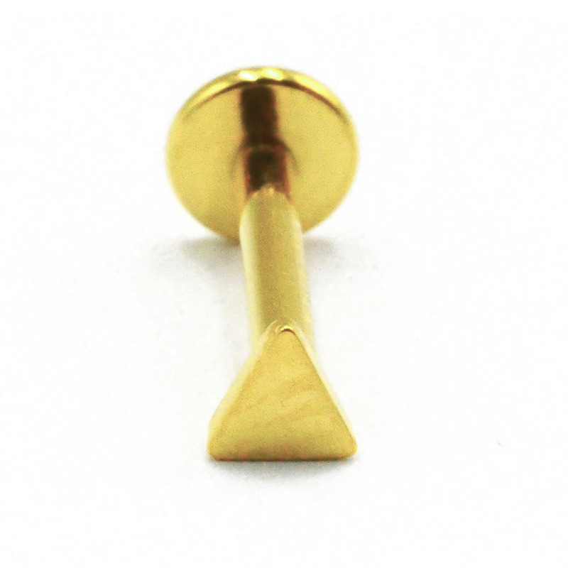 Labret Titane PVD Gold Interne Stérile motif Triangle | Itc