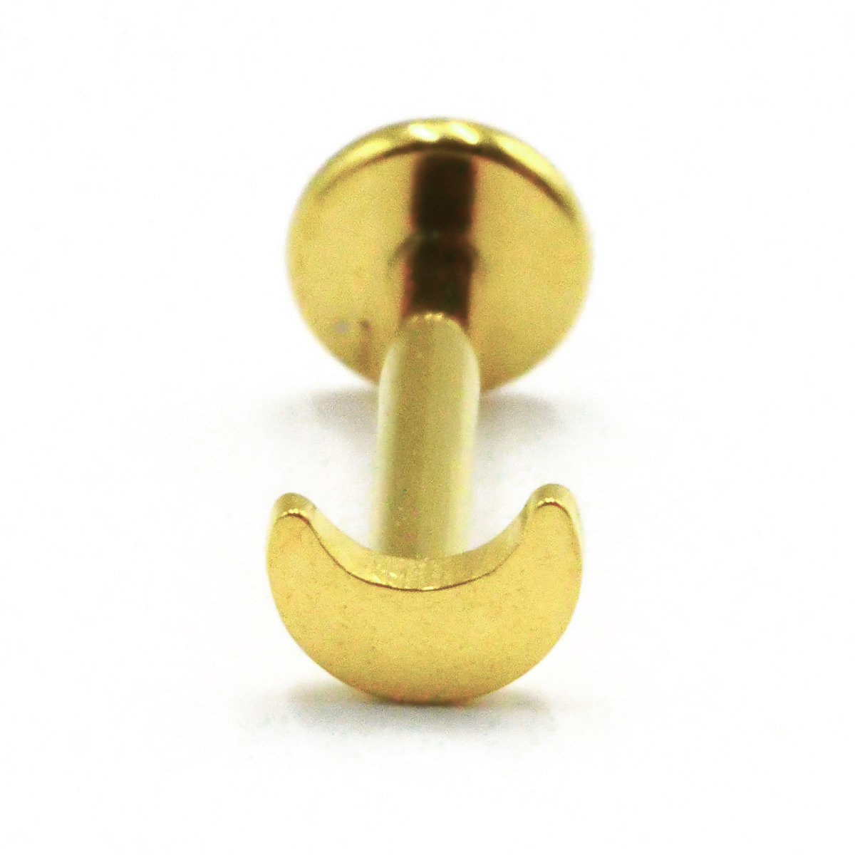 Labret Titane PVD Gold Interne Stérile motif Croissant de Lune | Itc