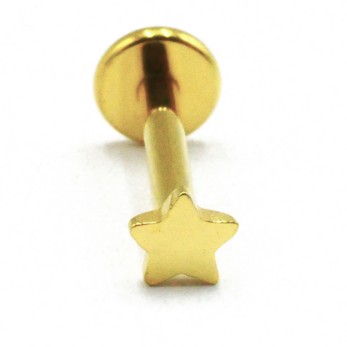 Labret Titane PVD Gold Interne Stérile motif Étoile | Itc