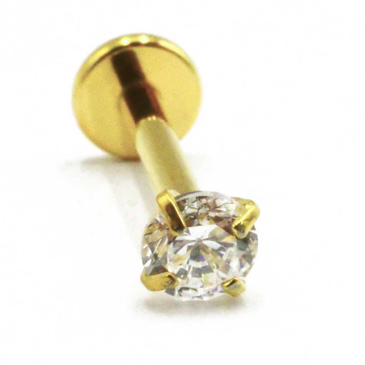 Labret Titane PVD Gold Interne Stérile motif Griffé Rond | Itc