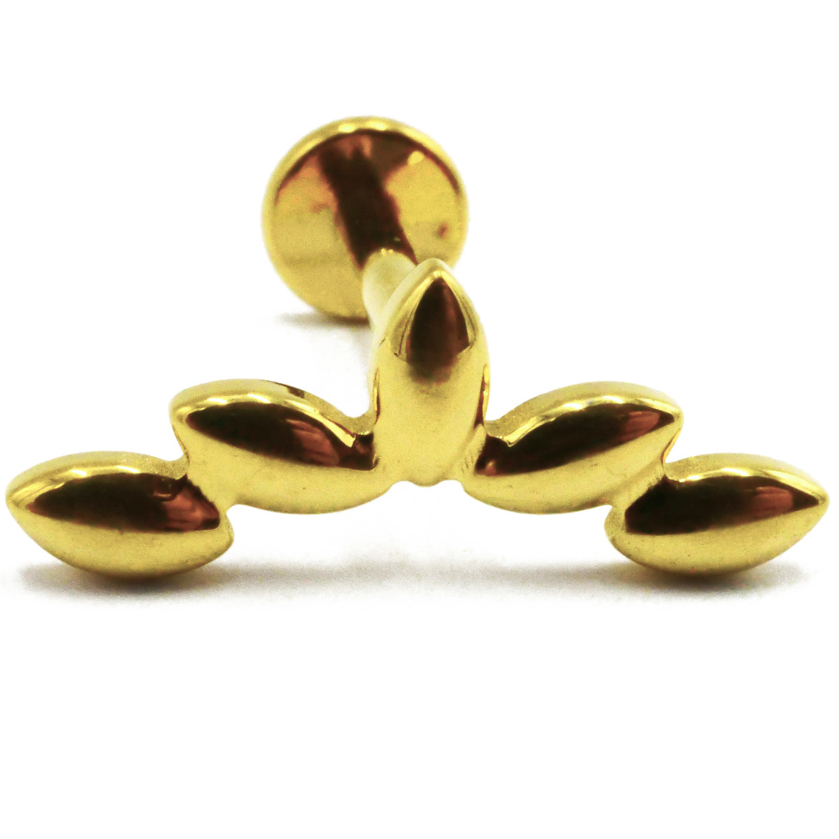 Labret Titane PVD Gold Interne Stérile motif Amande | Itc