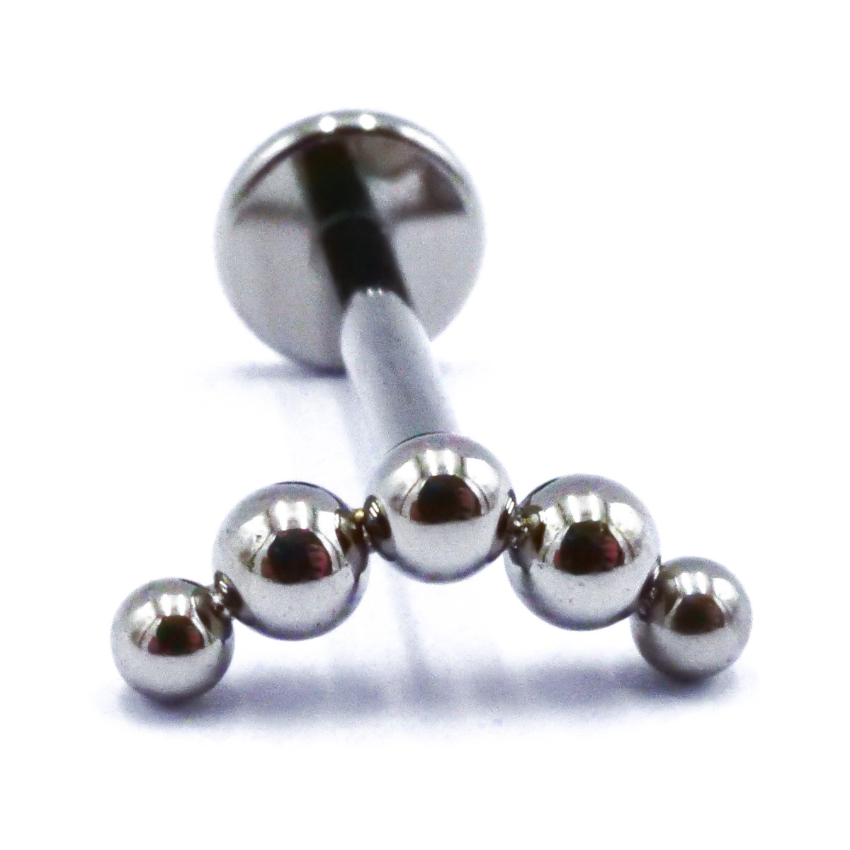 Labret Titane Interne Stérile motif 5 Billes Courbés | Itc