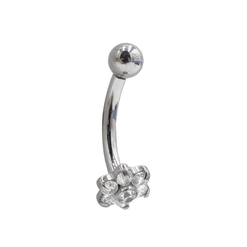 Banane 1,2x8 Titane interne stérile fleur 7 strass | Itc