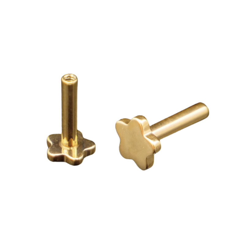 Labret Fleur 1.2x6 Titane PVD GOLD interne | iTC