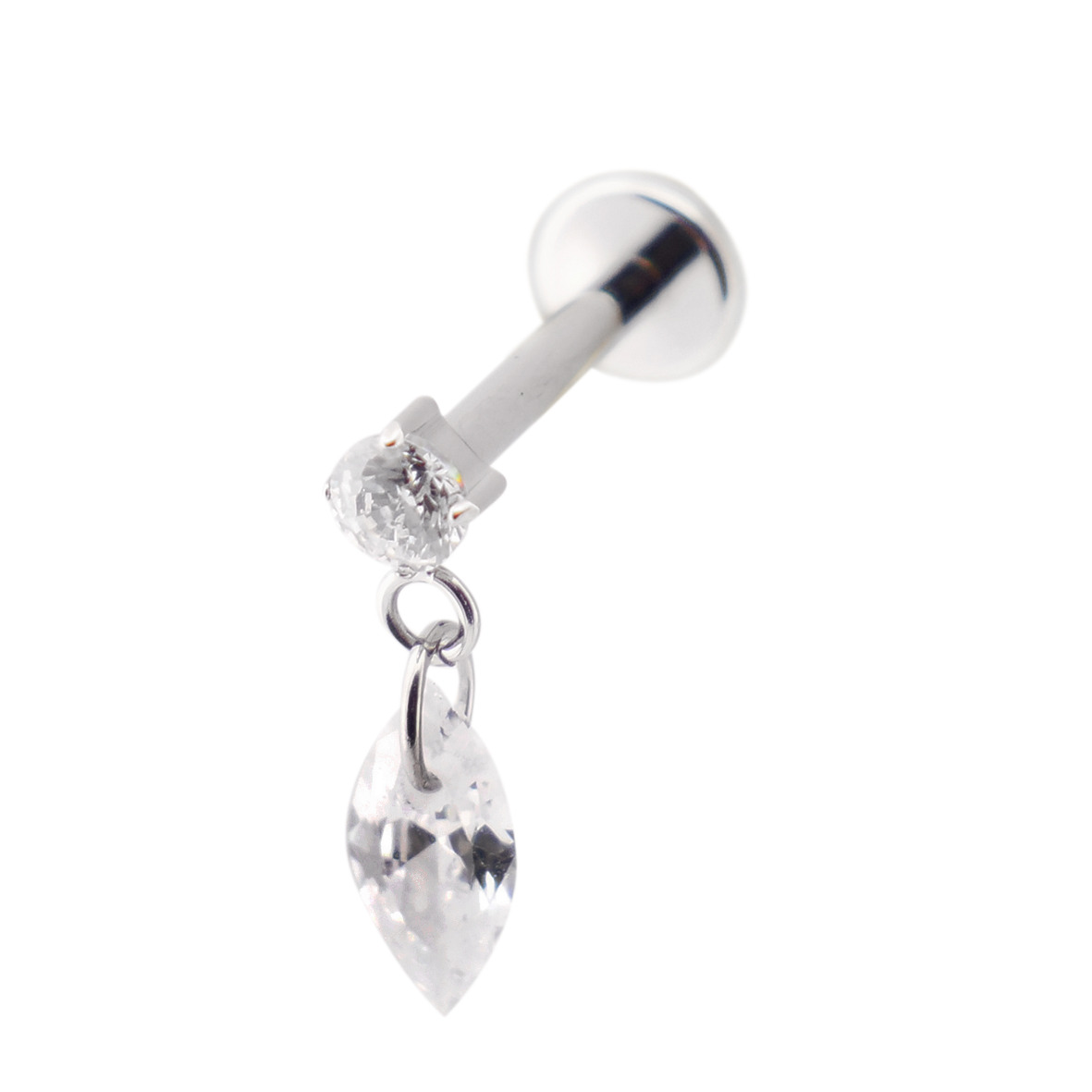 Labret Titane Interne Stérile motif Strass et Oval | Itc