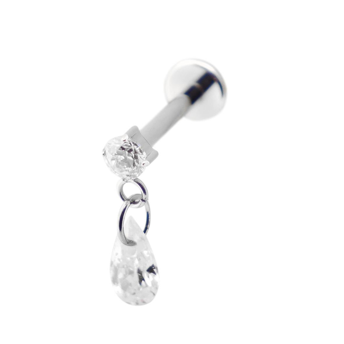 Labret Titane Interne Stérile motif Strass et Larme | Itc