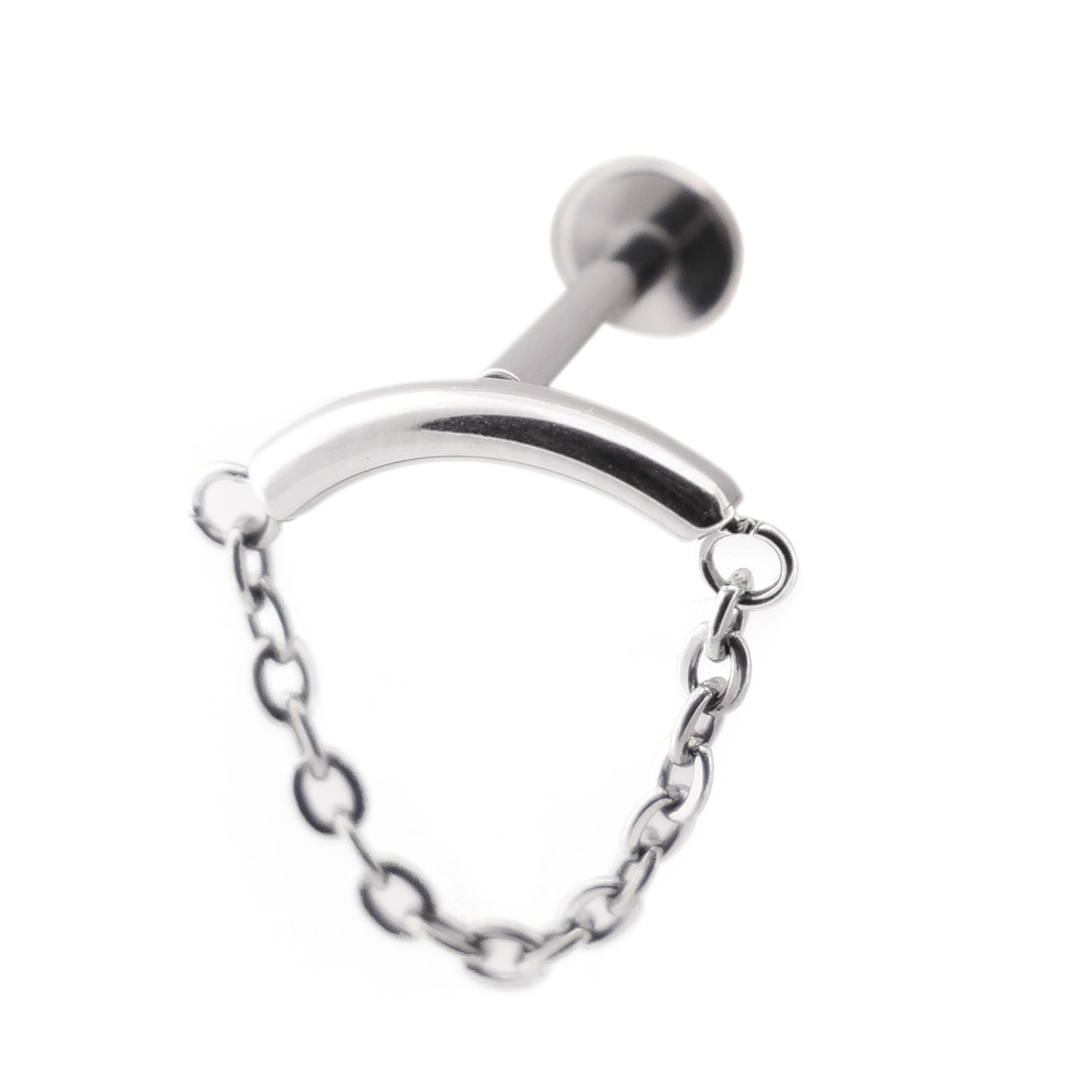 Labret Titane Interne Stérile avec Barr Courbé et Chaine | Itc