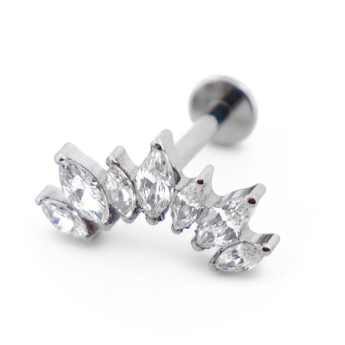 Labret Titane Interne Stérile motif Marquise 7 Strass | Itc