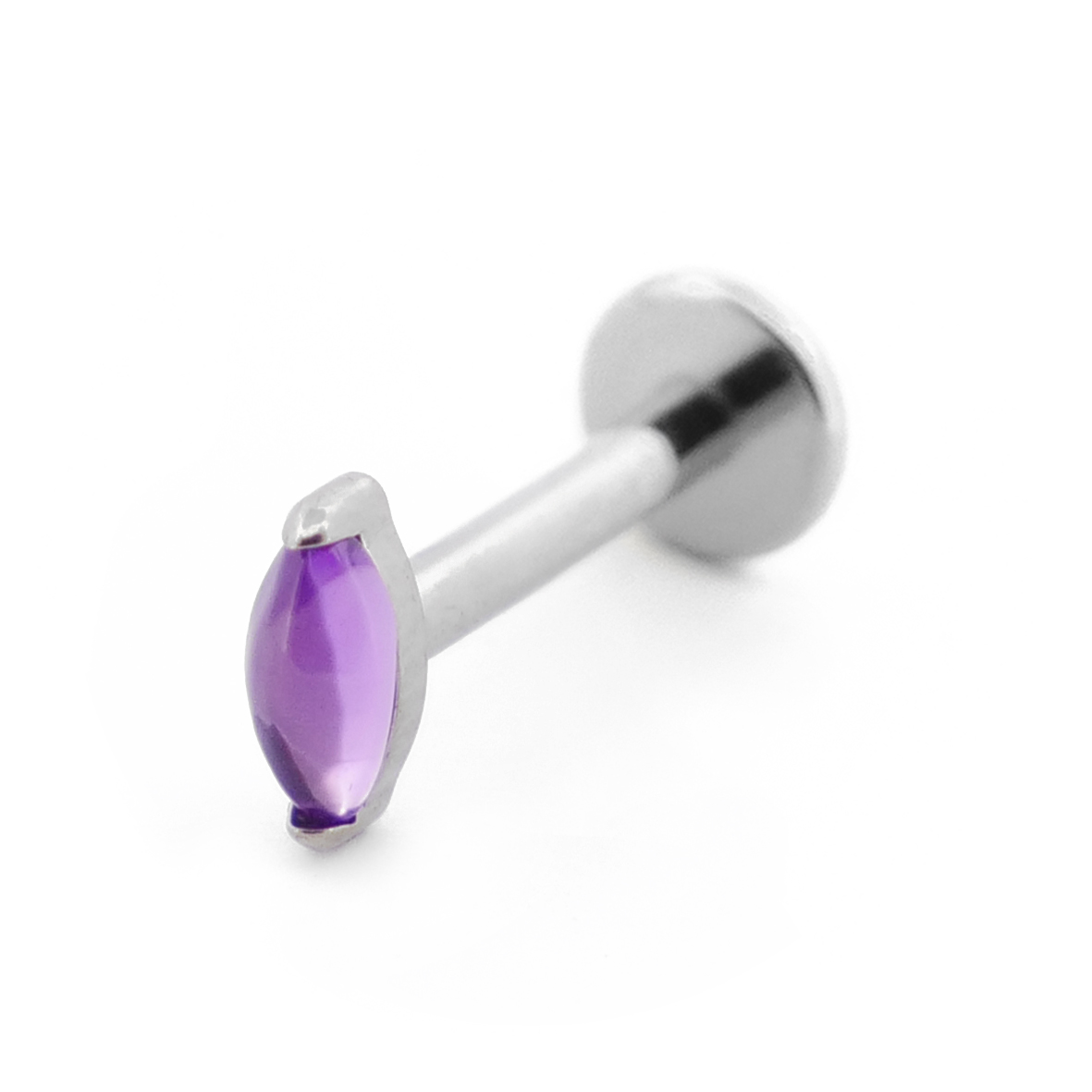 Labret Titane Interne Stérile Pierre Naturelle Griffée Coloré | Itc