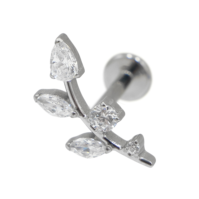 Labret Titane Interne Stérile motif branche rond/Ovale/Triangle BL| Itc