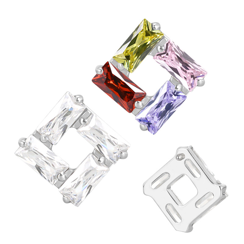 Accessoire interne Titane  0.9 motif carré strass blanc | iTC