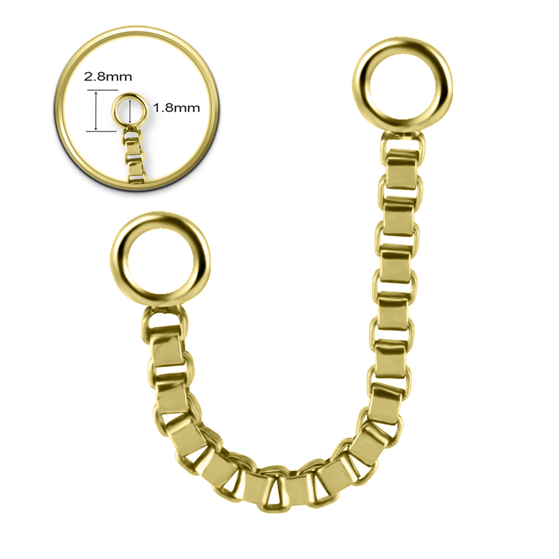 Accessoire chainette acier pvd gold motif pavée 24 cm | iTC
