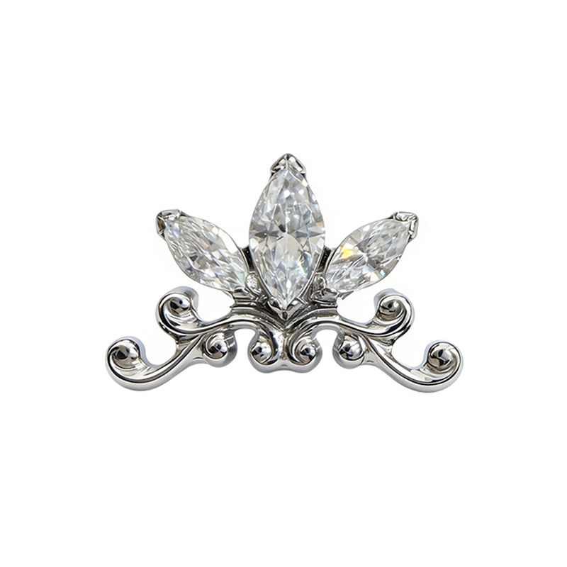 Accessoire interne Titane ASTM F136 0.9 mm ornement floral blanc | iTC