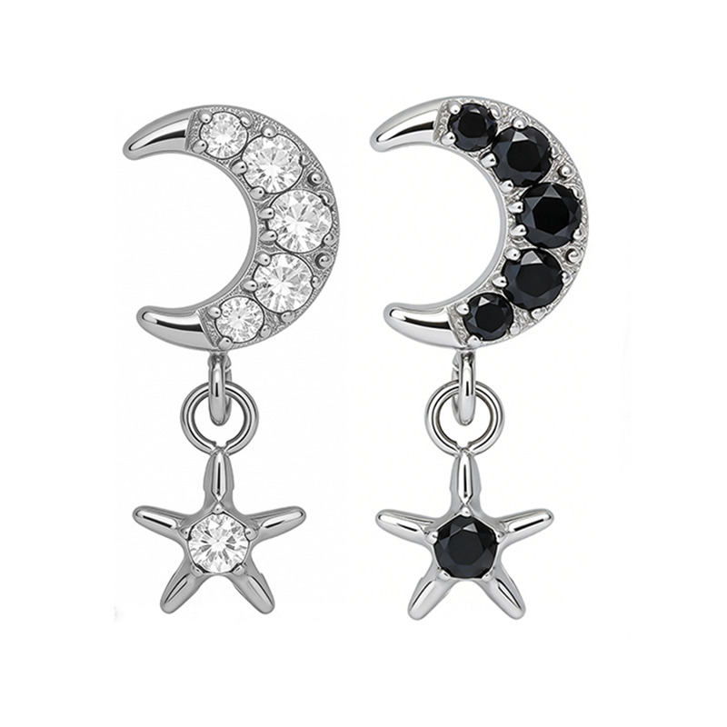 Accessoire interne Titane ASTM F136 0.9 mm motif lune / étoile strass | iTC